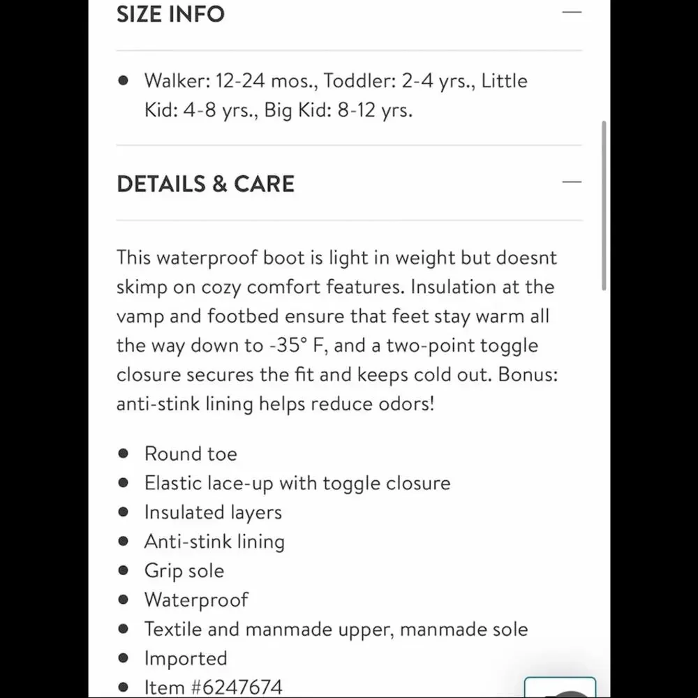 Merrell Snow Quest 3.0 Toddler Blue Winter Boot Size 5 Insulated Waterproof New